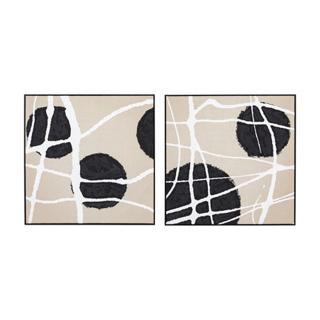 Capture Abstract Framed Canvas Set of 2 – Black