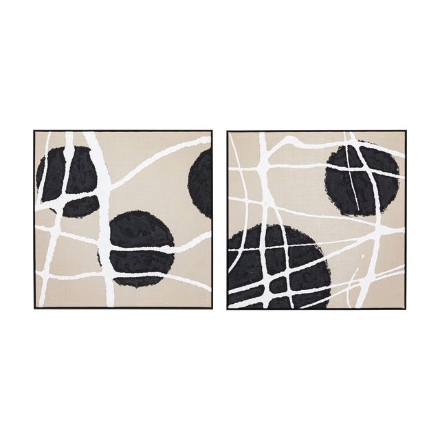 Capture Abstract Framed Canvas Set of 2 – Black
