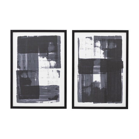 Focal Point Abstract Framed Art Set of 2 – Black