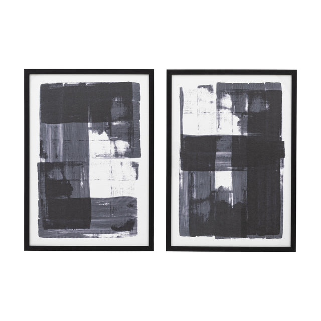 Focal Point Abstract Framed Art Set of 2 – Black