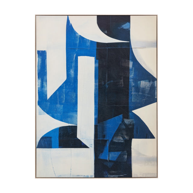 Cobalt Abstract Framed Canvas – Blue