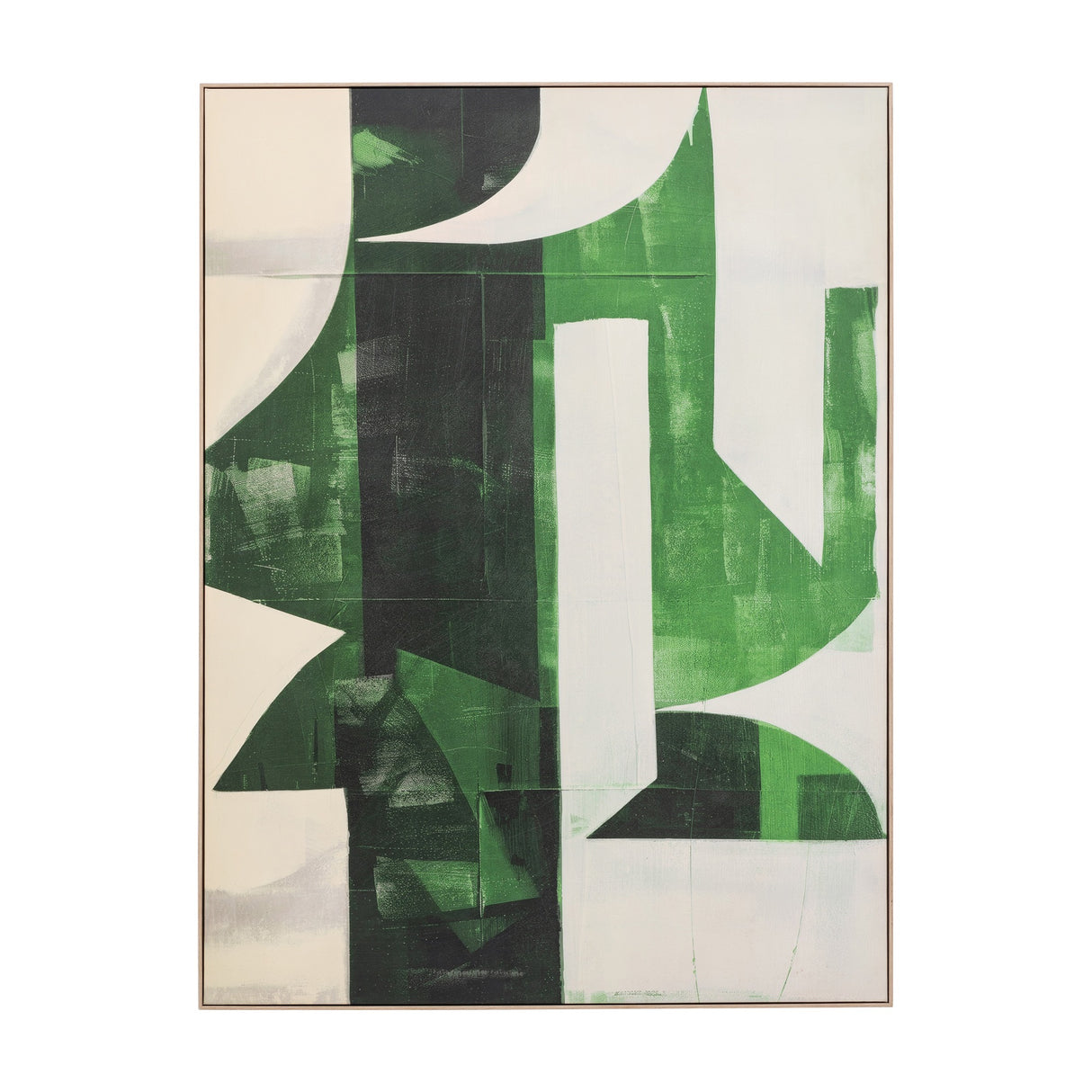 Emerald Abstract Framed Canvas – Green