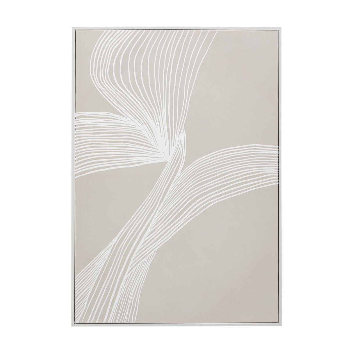 Entwined Framed Canvas Wall Art – Beige