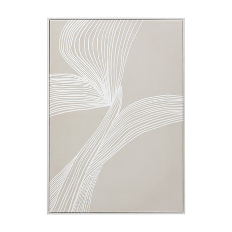 Entwined Framed Canvas Wall Art – Beige