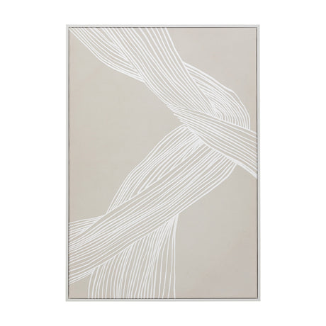 Entangled Framed Canvas Wall Art – Beige