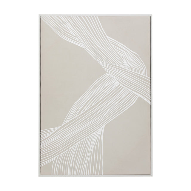 Entangled Framed Canvas Wall Art – Beige