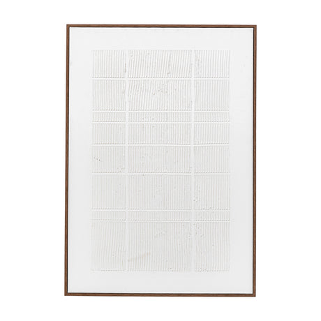 Depth Textured Framed Canvas – White