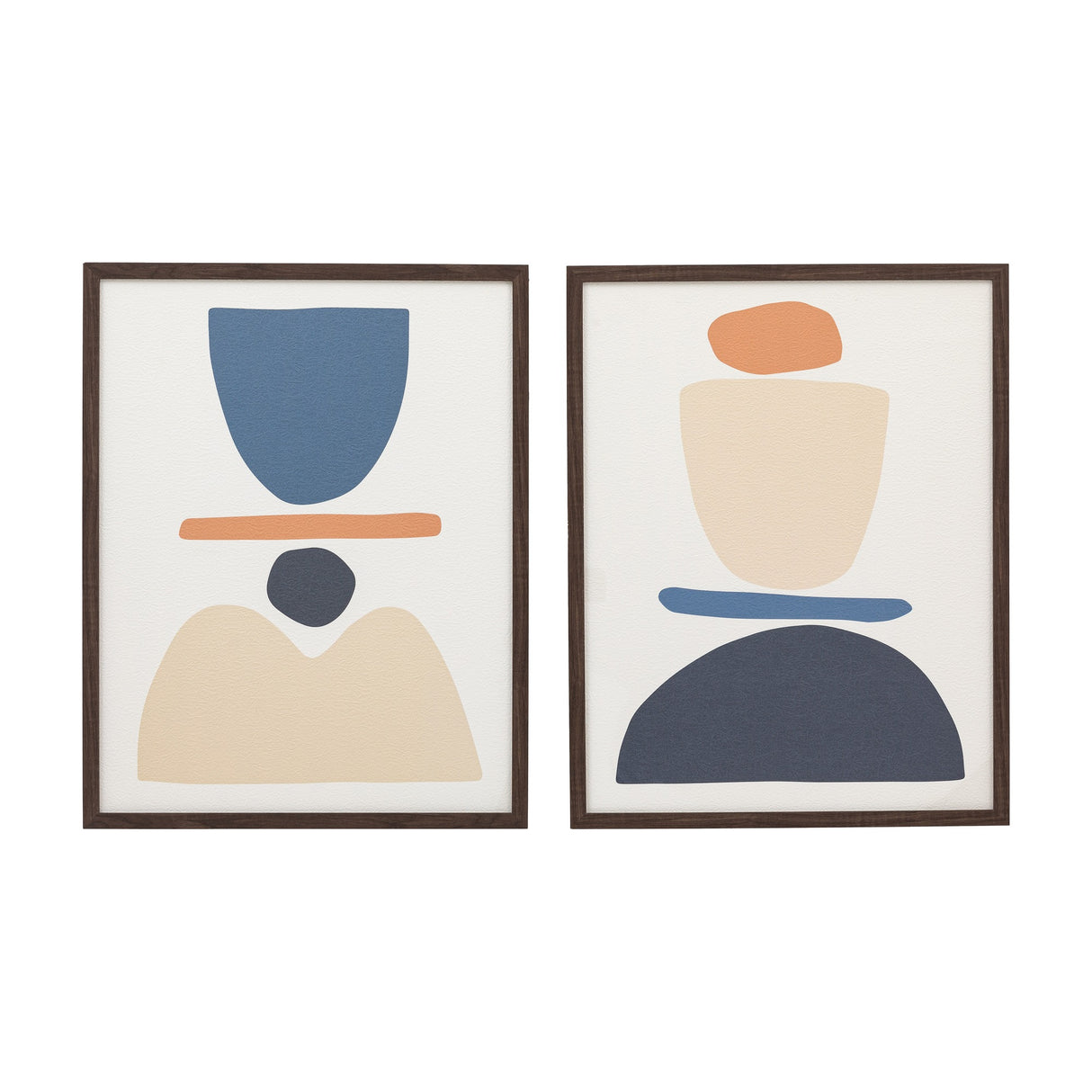 Balance Abstract Framed Art Set of 2 – Blue