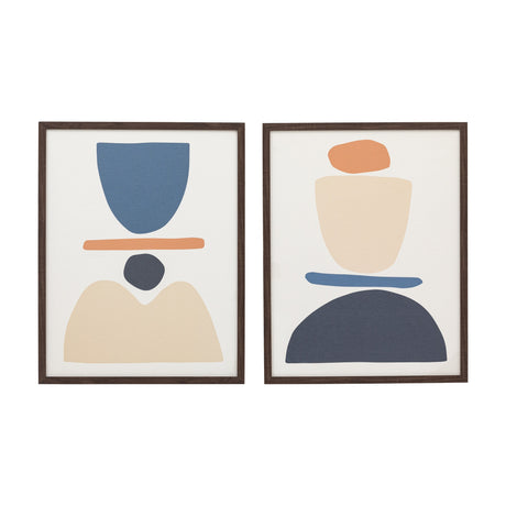 Balance Abstract Framed Art Set of 2 – Blue