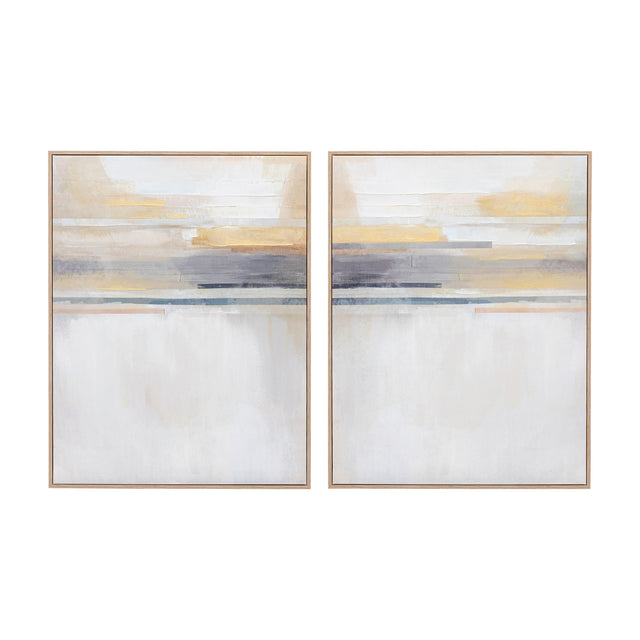 Modern Sunset Framed Canvas Set of 2 – Neutral