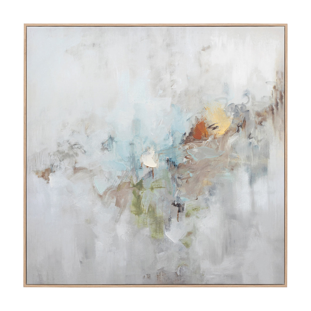 New Day Abstract Framed Canvas – Grey