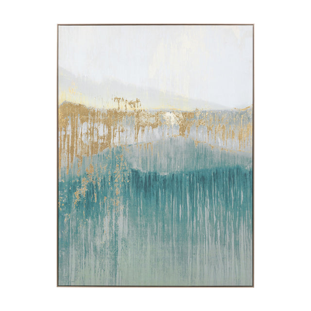 Early Morning Horizon Framed Canvas Wall Art – Teal