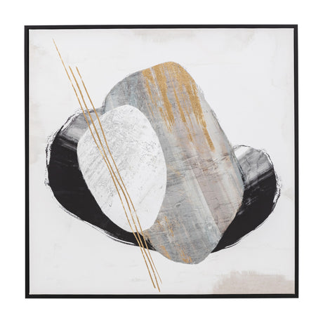 Through the Dimensions I Framed Canvas Abstract Wall Art – Grey