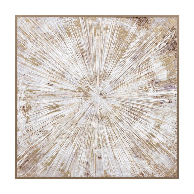 Starburst Flair Framed Canvas Wall Art – Gold
