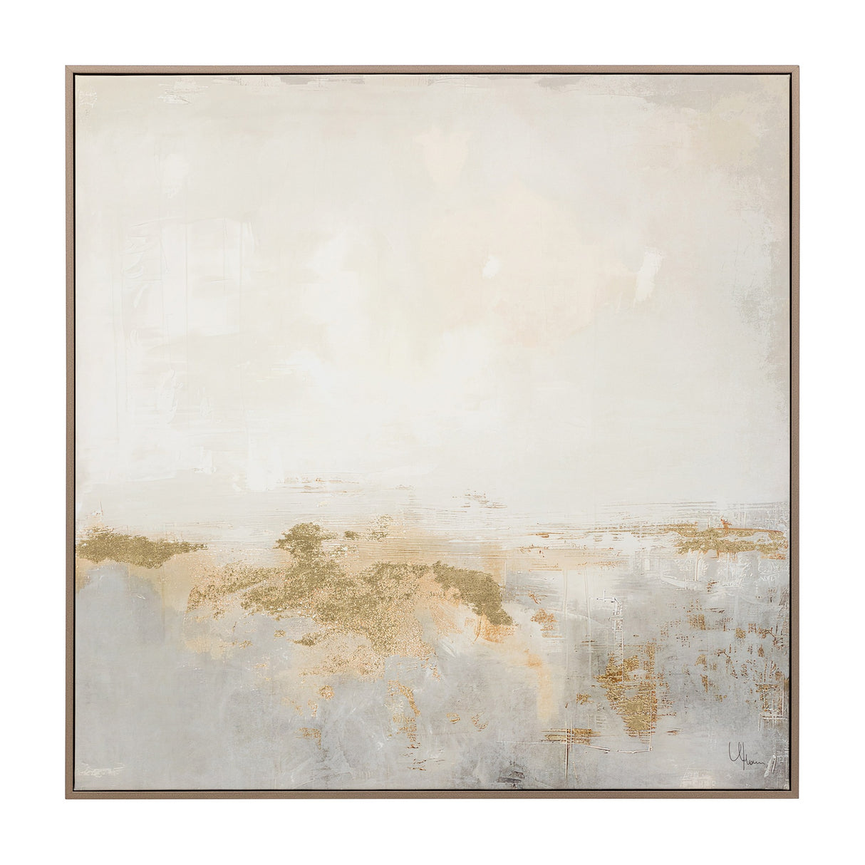 Ethereal Framed Abstract Canvas – Neutral