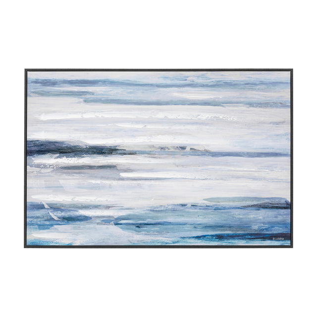 Tidal Scape Abstract Framed Canvas – Blue