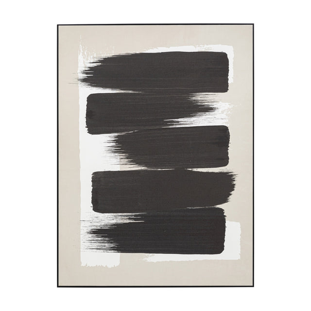 Guard Up Abstract Framed Canvas – Black
