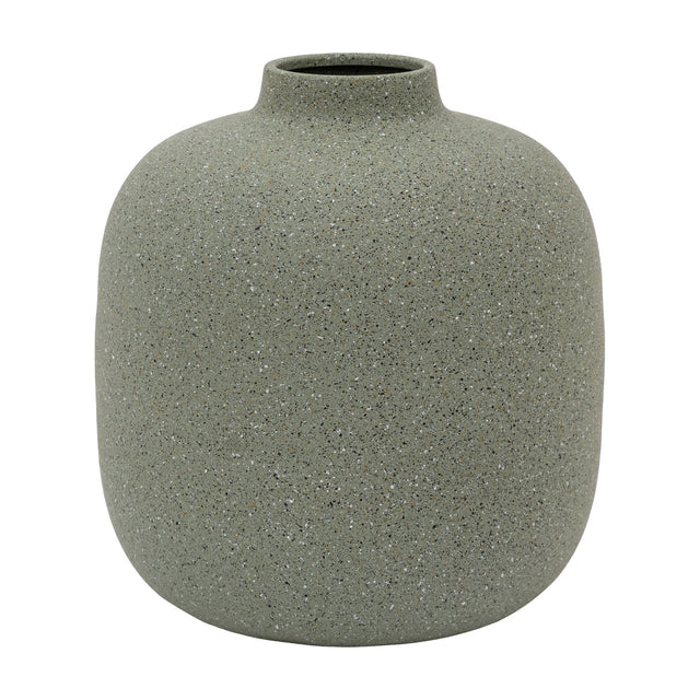 Goa Cast Metal Vase – Olive