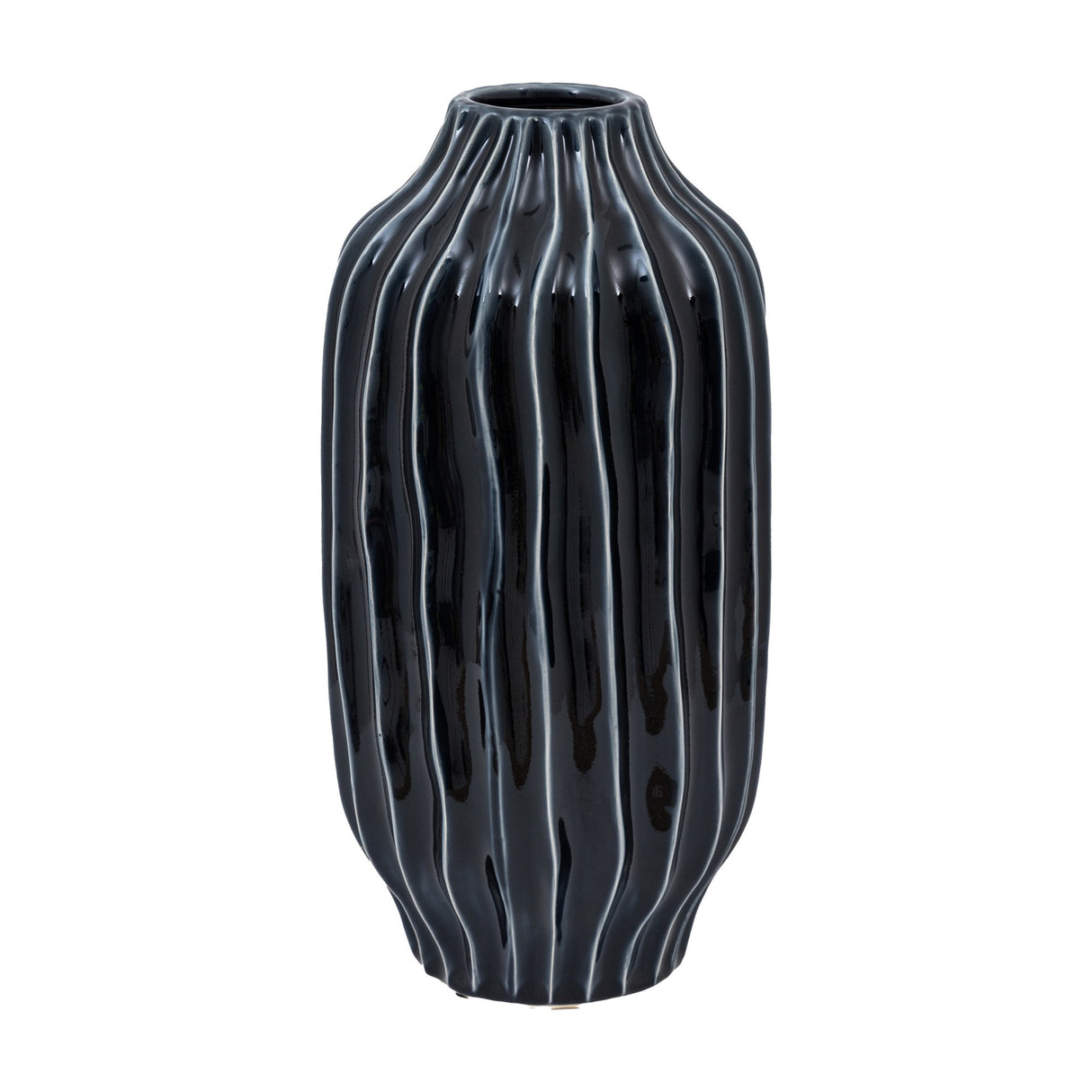 Organic Ribbed Ceramic Vase