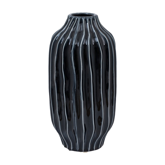 Organic Ribbed Ceramic Vase