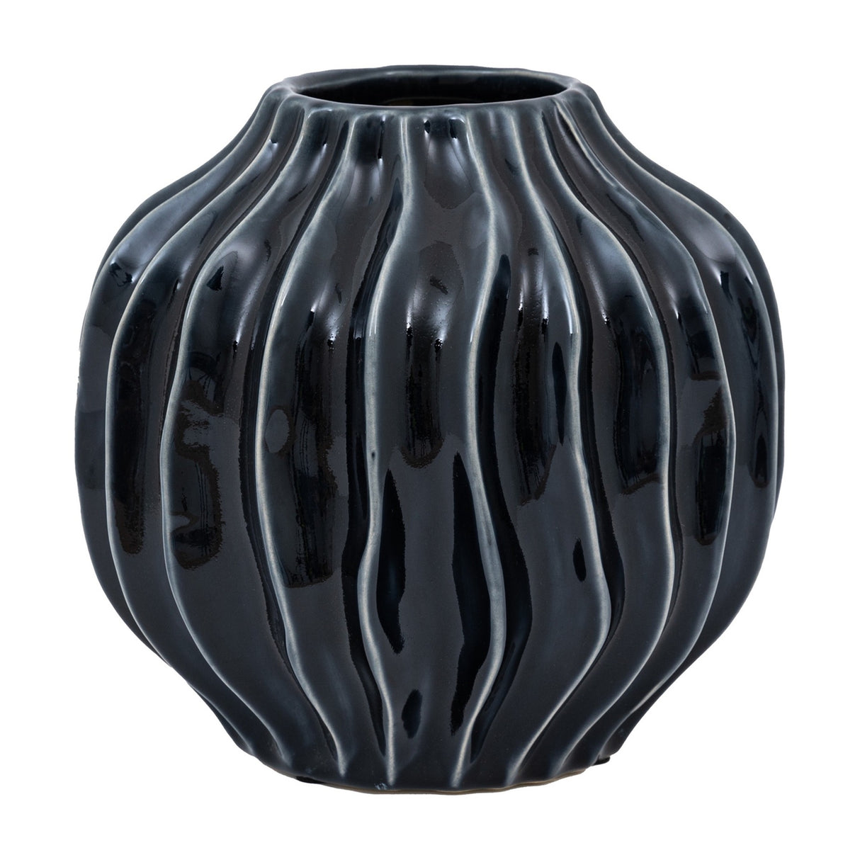 Organic Ribbed Ceramic Vase