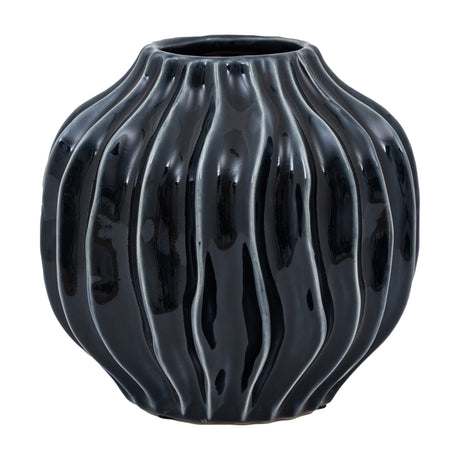 Organic Ribbed Ceramic Vase