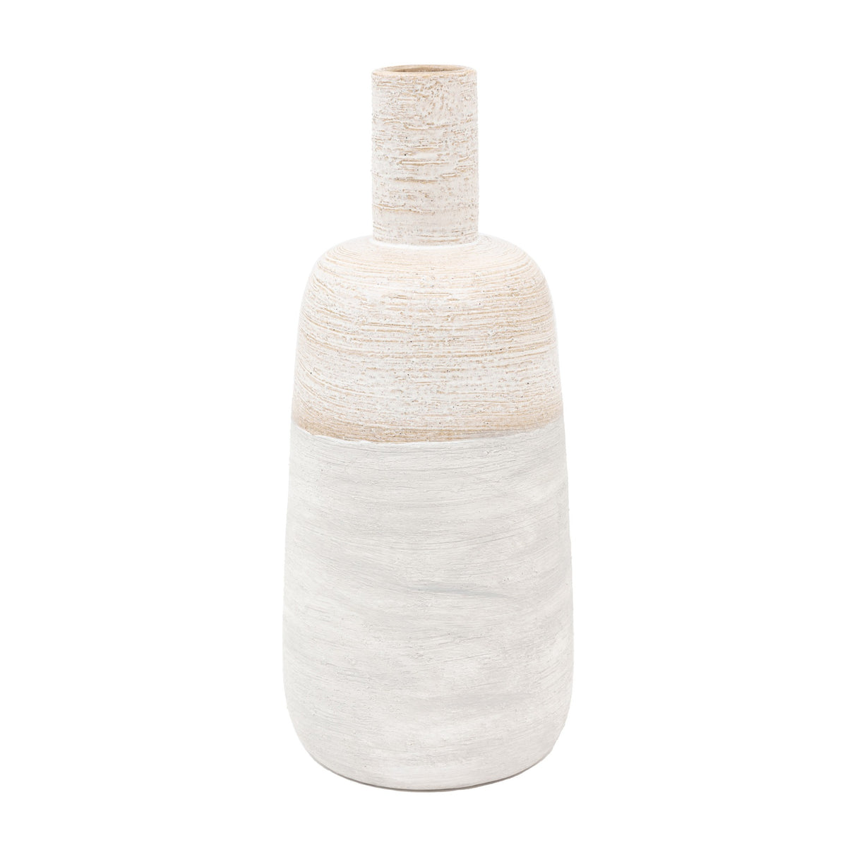 Mobi Ceramic Bottle Vase with Twin Handles – White