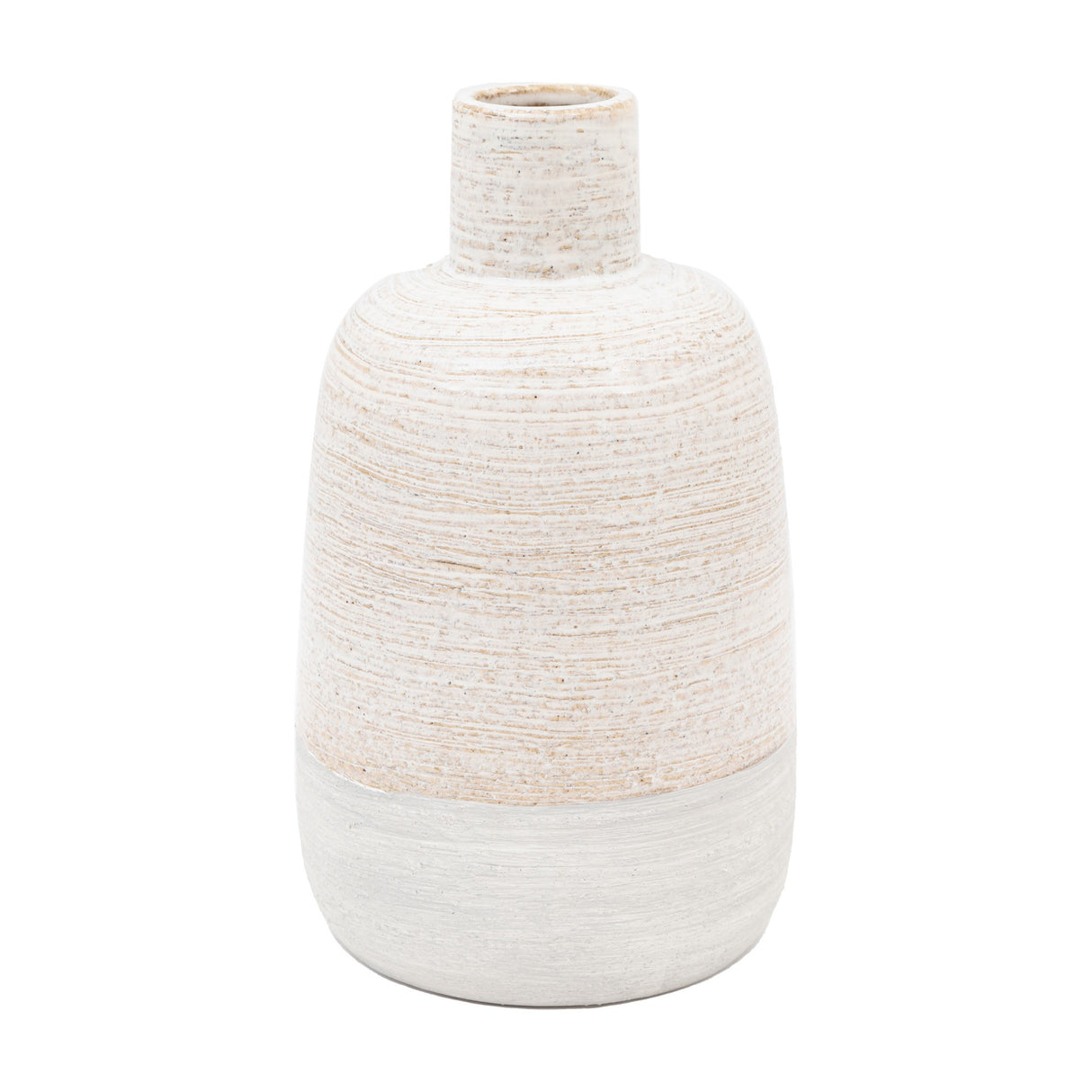 Mobi Ceramic Bottle Vase with Twin Handles – White