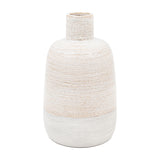 Mobi Ceramic Bottle Vase with Twin Handles – White