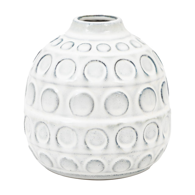 Kusama Dotted Ceramic Vase – White