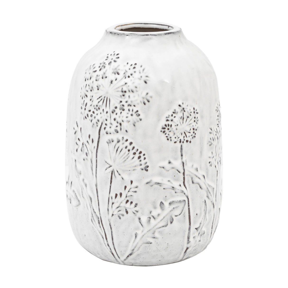 Meadow Embossed Ceramic Vase – Stone