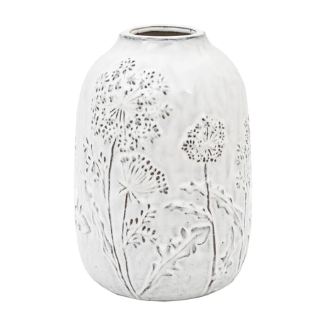 Meadow Embossed Ceramic Vase – Stone