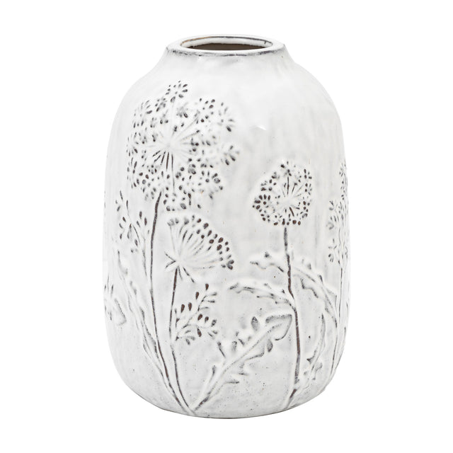 Meadow Embossed Ceramic Vase – Stone