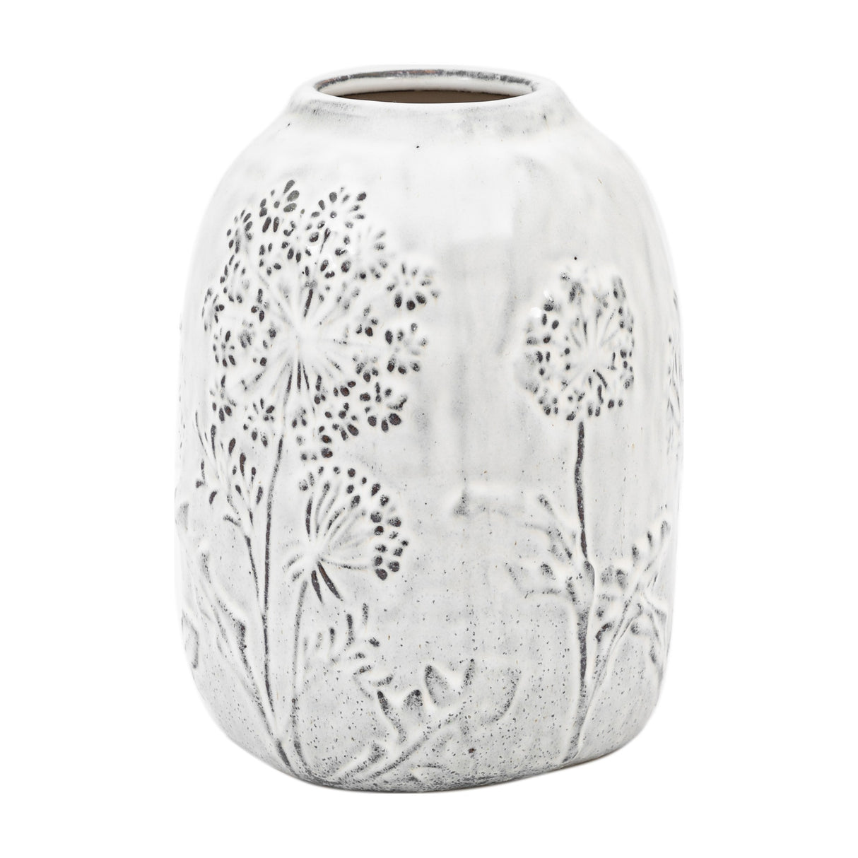 Meadow Embossed Ceramic Vase – Stone