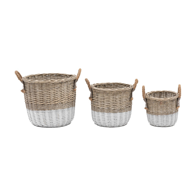 Hand Woven Willow Storage Baskets – Natural