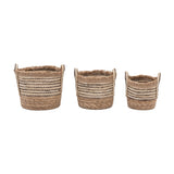 Fringed Woven Storage Baskets Set of 3