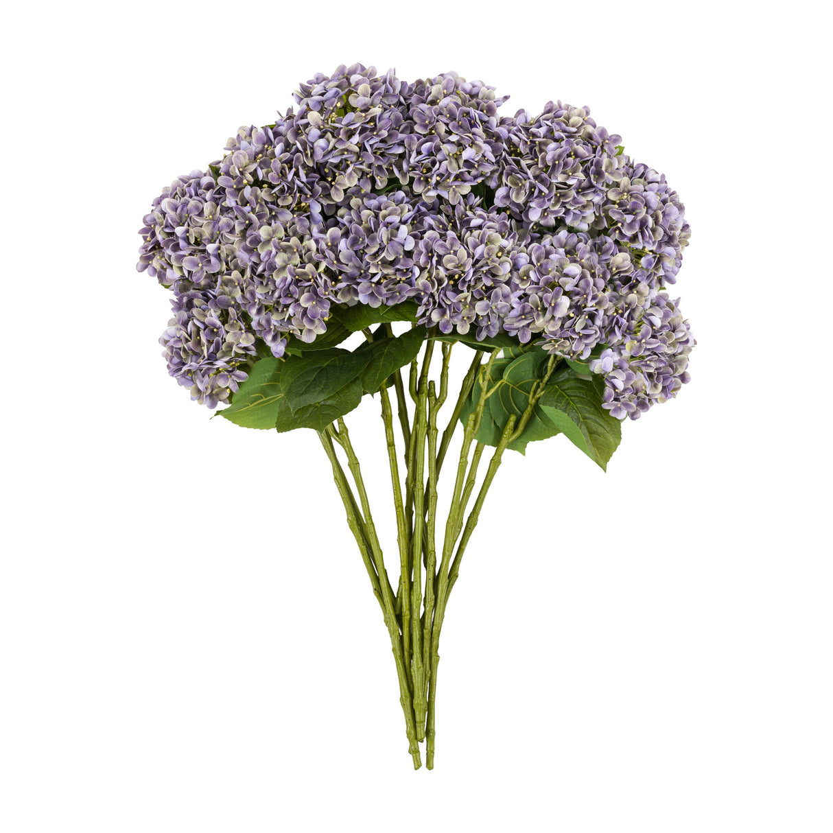 Artificial Vintage Hydrangea Floral Stem, Set of 12 – Violet