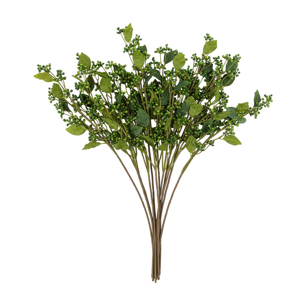 Artificial Berry Foliage Stems Set of 12 – Green