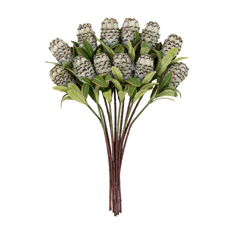 Artificial Protea Bunch Faux Stems Set of 12