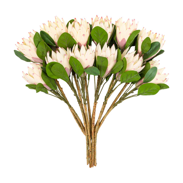 Artificial Protea Bunch Faux Stems Set of 12