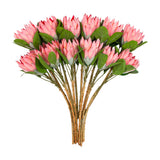 Artificial Protea Bunch Faux Stems Set of 12