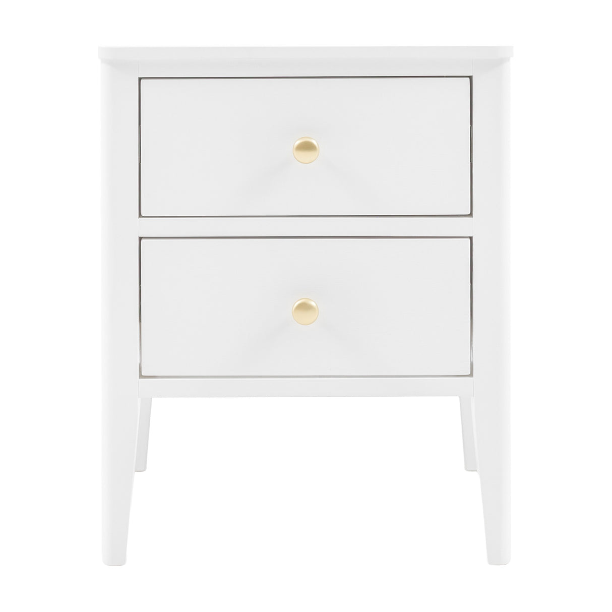 Acton 2 Drawer Bedside Table with Brass Knobs