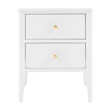 Acton 2 Drawer Bedside Table with Brass Knobs