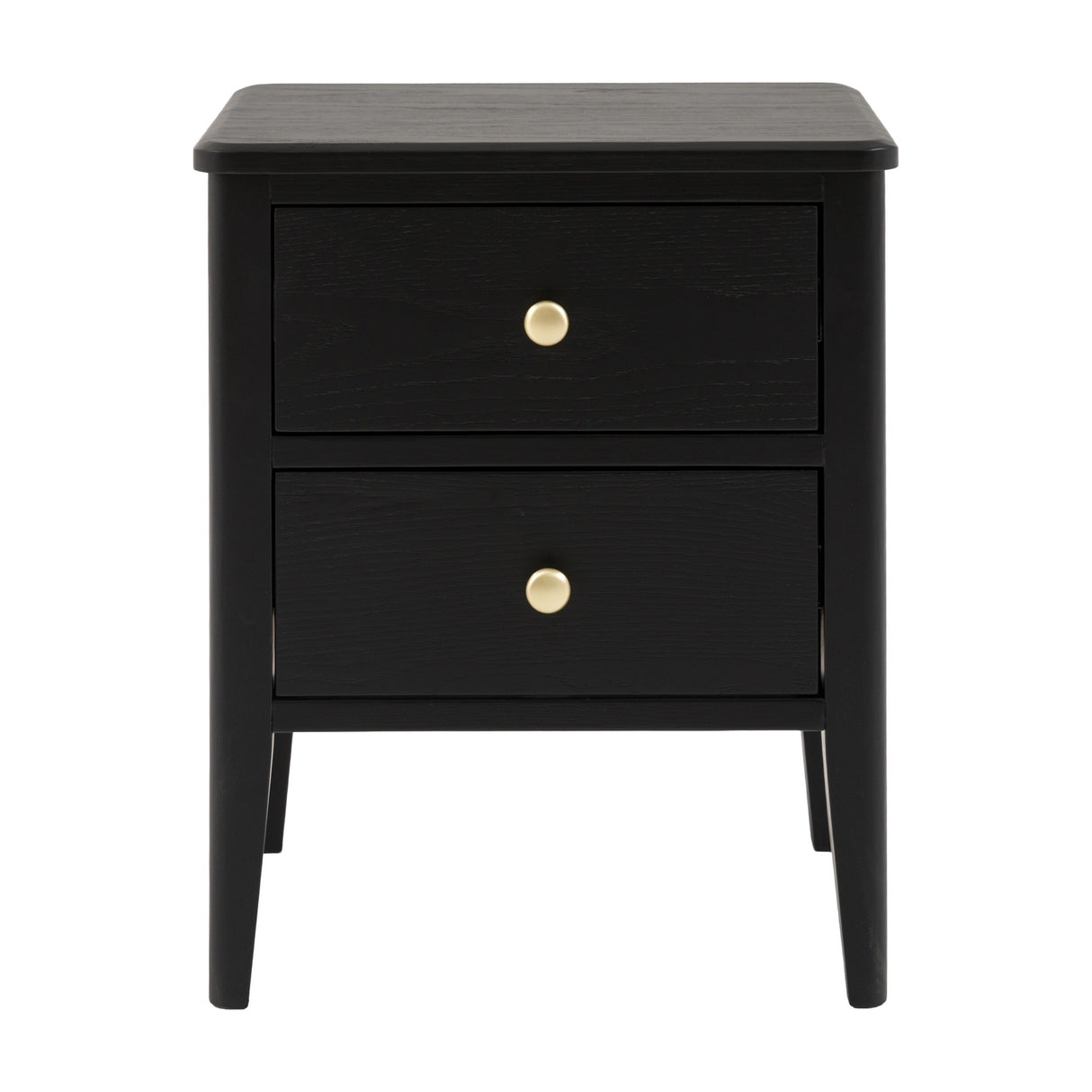 Acton 2 Drawer Bedside Table with Brass Knobs