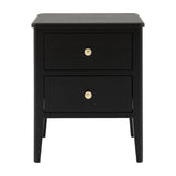 Acton 2 Drawer Bedside Table with Brass Knobs