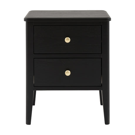 Acton 2 Drawer Bedside Table with Brass Knobs