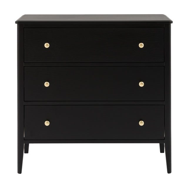 Acton 3 Drawer Chest – Black