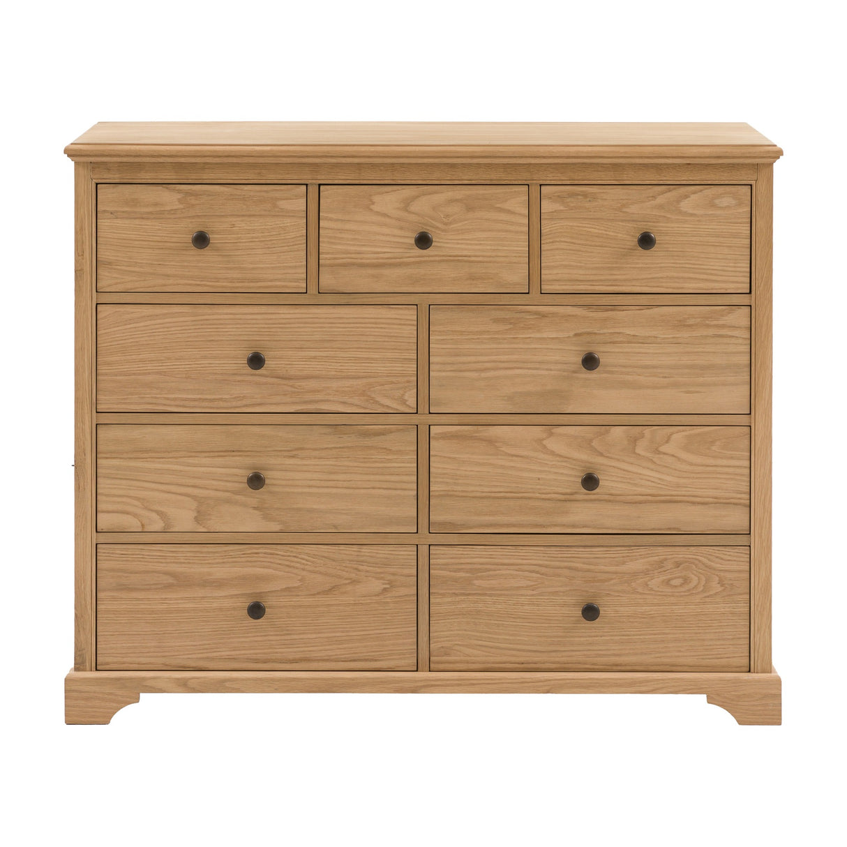 Malvern 9 Drawer Chest – Natural Oak