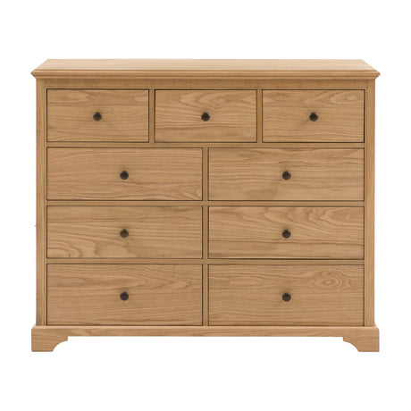 Malvern 9 Drawer Chest – Natural Oak