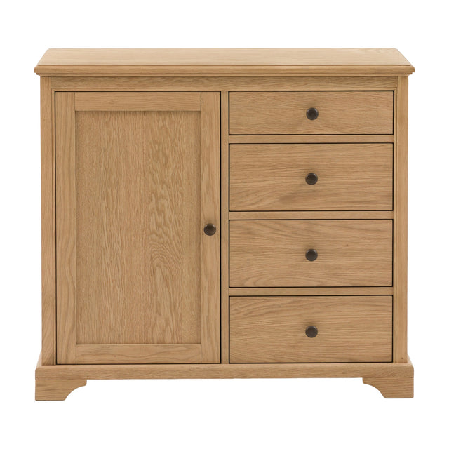 Malvern Sideboard 1 Door 4 Drawer – Natural Oak
